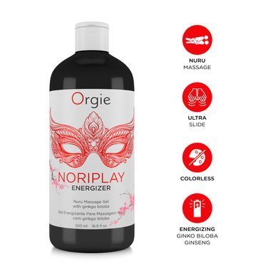 Гель для NURU-масажу Orgie &ndash; Noriplay Energizer (500 мл), екстракт гінкго білоба, захисне простирадло SX1527 фото