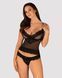 Полупрозрачный набор с украшениями Obsessive Ivannes top & thong L/XL, черный, топ и танга SO7284 фото 1