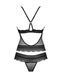 Полупрозрачный набор с украшениями Obsessive Ivannes top & thong L/XL, черный, топ и танга SO7284 фото 6