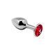 Металлическая анальная пробка с кристаллом Alive Mini Metal Butt Plug Red S SO6010 фото