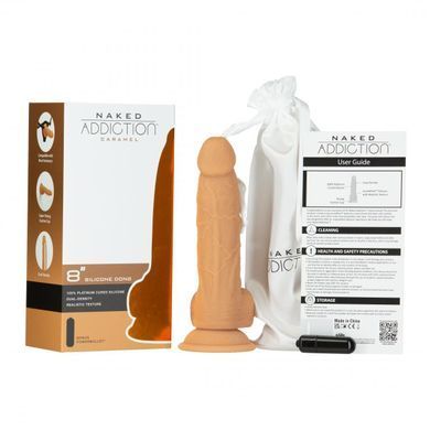 Фалоімітатор Naked Addiction - 8&Prime; Silicone Dual Density Dildo Vanilla, віброкуля в подарунок SX2236 фото