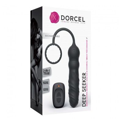 Анальный вибратор Dorcel Deep Seeker с эрекционным кольцом и пультом ДУ SO4069 фото