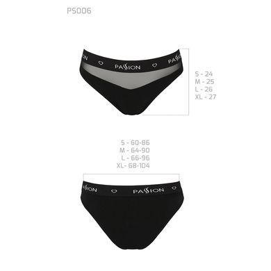 Трусики с прозрачной вставкой Passion PS006 PANTIES S, black SO4233 фото
