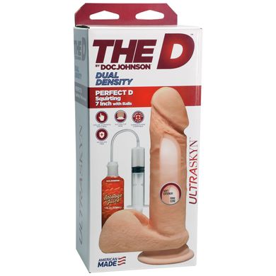 Фалоімітатор, що кінчає, Doc Johnson The D ULTRASKYN Perfect D Squirting – 7 Inch, діаметр 4,3 см SO9547 фото