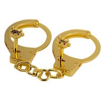Наручники LOCKINK Pretty-sub Handcuffs, золотистые, металлические, можно открыть без ключа SX0896 фото