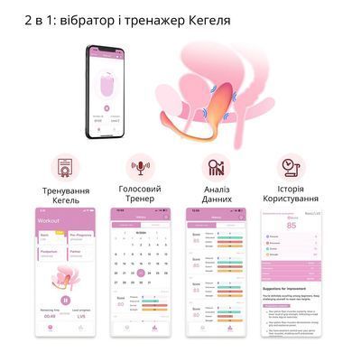 Смарт-виброяйцо Magic Motion Flamingo Max Orange 2 в 1: виброяйцо и тренажер Кегеля, 10 режимов SX2193 фото