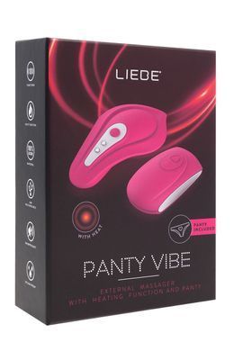 Вібратор у трусики Liebe Panty Vibe Recargable Cerise, нагрів до 39 &deg;C, пульт, трусики S-M в комплекті SX1594 фото