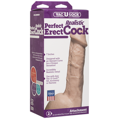 Фаллоимитатор Doc Johnson - 7 Inch Perfect Erect Cock, диаметр 3,8см, большая головка, Vac-U-Lock SO2796 фото