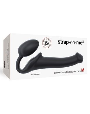 Безремневой страпон Strap-On-Me Black M, полностью регулируемый, диаметр 3,3см SO2711 фото