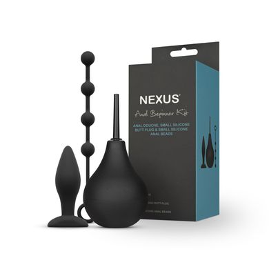 Набор новичка для анальной стимуляции Nexus ANAL BEGINNER KIT, спринцовка 224 мл, анальные бусы 20 м SO6641 фото