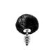 Металева анальна пробка Кролячий хвостик Alive Fluffy Twist Plug S Black, діаметр 2,9 см