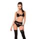 Комплект белья Passion Exclusive TONYA SET L/XL, black, трусики, лиф, пояс для чулок PS24110 фото 1