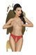 Трусики-тонг Penthouse Naughty Valentine S/M Red, мереживо, відкритий доступ до інтимних зон SO6504 фото 1