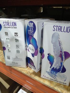 Прозрачный фаллоимитатор Alive Jelly Dildo Stallion (мятая упаковка!!!) SO5028-R фото
