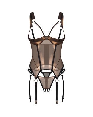 Корсет Obsessive Soranna cupless corset & crotchless thong S/M SX3622 фото