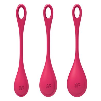 Набір йоні намистин Satisfyer Yoni Power 1 Red, діаметр 2-2,5-3см, вага 22-46-74гр SO5547 фото