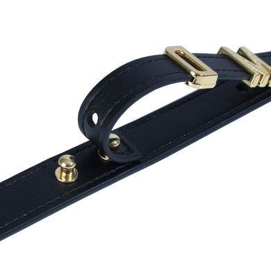 Нашийник LOCKINK Dark DIY Alphabet Collar, чорний, штучна шкіра, букви зі стразами SX0900 фото