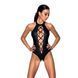 Боди из эко-кожи с имитацией шнуровки и открытым доступом Passion NANCY BODY S/M, black SO5371 фото 1