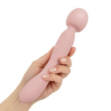 Двосторонній масажер-вібратор Good Vibes Only &ndash; SIMI Double-Sided Wand Vibrator Soft Silicone &ndash; Pink SX3076 фото