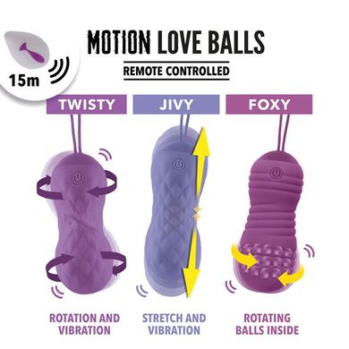 Вагинальные шарики с массажем и вибрацией FeelzToys Motion Love Balls Twisty с пультом ДУ, 7 режимов SO3853 фото