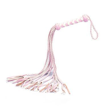 Флоггер Liebe Seele White & Pink Leather Whip SX2833 фото
