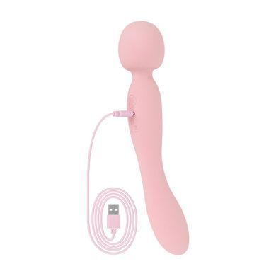 Двосторонній масажер-вібратор Good Vibes Only &ndash; SIMI Double-Sided Wand Vibrator Soft Silicone &ndash; Pink SX3076 фото