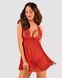 Прозрачная сорочка бэби-долл Obsessive Lacelove babydoll & thong XS/S Red, кружево, стринги SO8646 фото 1
