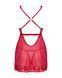 Прозрачная сорочка бэби-долл Obsessive Lacelove babydoll & thong XS/S Red, кружево, стринги SO8646 фото 4
