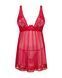 Прозрачная сорочка бэби-долл Obsessive Lacelove babydoll & thong XS/S Red, кружево, стринги SO8646 фото 3