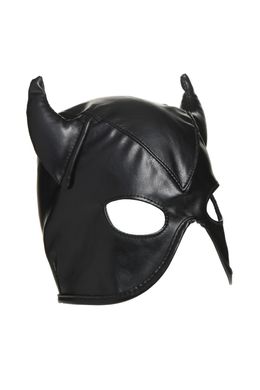 Маска з рогами Master Series: Dungeon Demon Bondage Mask with Horns, чорна SO8800 фото