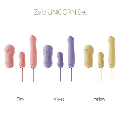 Набор 3в1 Zalo – UNICORN Set Pink, виброяйцо, пульсатор, вакуумный стимулятор SO6687 фото