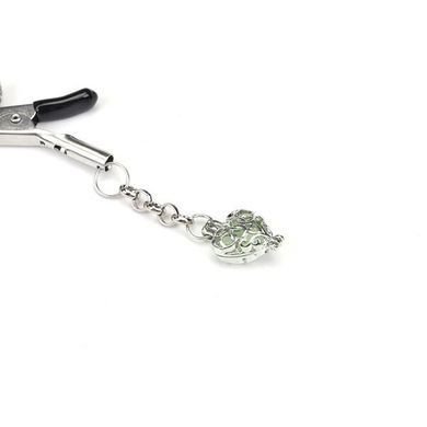 Затискачі для сосків із сердечком Liebe Seele Glow-in-dark Nipple Clamps Green, світяться в темряві SX1682 фото