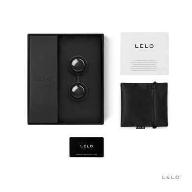 Вагінальні кульки LELO Luna Beads Noir Black, зміщений центр ваги, діаметр 2,9 см, 2х37 г SO8685 фото