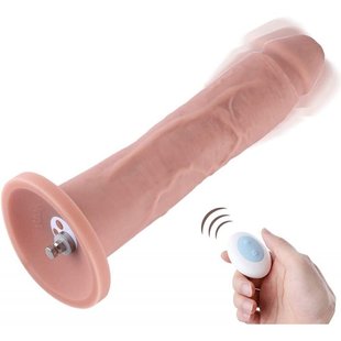 Фаллоимитатор 10.2″ с вибрацией для секс-машин Hismith Silicone Dildo with Vibe, KlicLok, пульт ДУ SO6211 фото