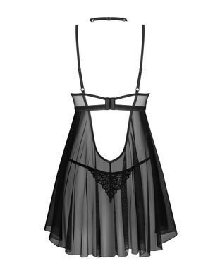 Бэби-долл Obsessive Donarella babydoll & thong, XS/S, кружевной лиф, чокер и стринги в комплекте SX1137 фото