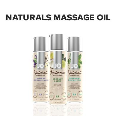 Массажное масло JO Naturals Massage Oil Coconut&Lime с натуральными эфирными маслами 120мл SO6164 фото