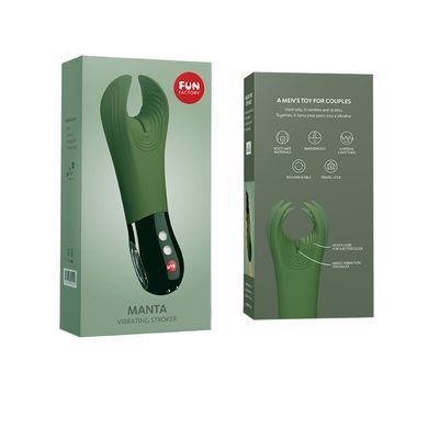 Вібратор для пеніса Fun Factory MANTA moss green/black, підходить для парних ігор SX0966 фото