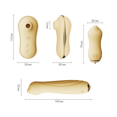 Набір 3в1 Zalo – UNICORN Set Yellow, віброяйце, пульсатор, вакуумний стимулятор SO6689 фото