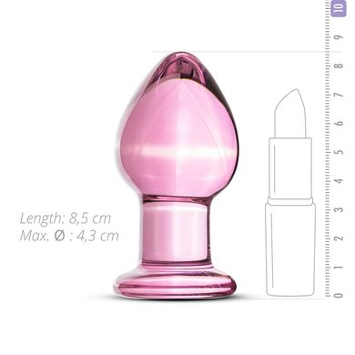 Рожева анальна пробка зі скла Gildo Pink Glass Buttplug SO4421 фото