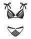 Полупрозрачный эротический комплект Obsessive Obsessivia 2pcs set black S/M, бюстгальтер и трусики SO7297 фото 5
