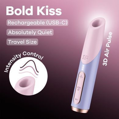 Вакуумный стимулятор Satisfyer Bold Kiss Violet, магнитная технология 3D Air Pulse, 30 режимов работы SX2165 фото