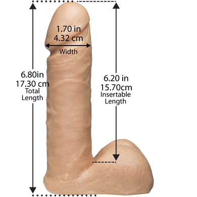 Фаллоимитатор Doc Johnson Vac-U-Lock - 6 Inch ULTRASKYN Cock White, диаметр 4,3см SO1560 фото