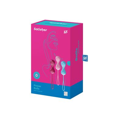 Вагінальні кульки Satisfyer Power Balls (3 пари), діаметр 3,4см, маса 60-76-92г, з кулькою всередині SO2300 фото