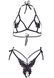 Эротический комплект с открытой чашкой Leg Avenue Open cup bra and pearl panty One Size Black SO9154 фото 3