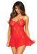 Сорочка бебі-дол Leg Avenue Rose Lace Flair Chemise Red, One Size SO9101 фото