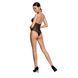 Бодістокінг з декольте Passion BS088 black, імітація корсетної шнурівки SO6382 фото 4