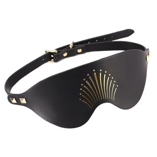 Роскошная маска на глаза Zalo Blindfolds Black, натуральная кожа SO8231 фото