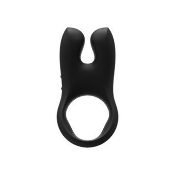 Эрекционное виброкольцо с двойной стимуляцией клитора Fun Factory NŌS black, 2 мотора SX0973 фото