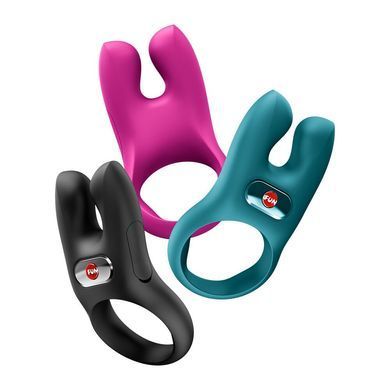 Эрекционное виброкольцо с двойной стимуляцией клитора Fun Factory NŌS CLASSIC Black, 2 мотора SX3728 фото