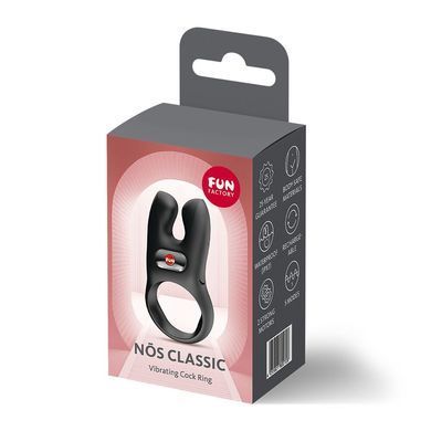 Эрекционное виброкольцо с двойной стимуляцией клитора Fun Factory NŌS CLASSIC Black, 2 мотора SX3728 фото
